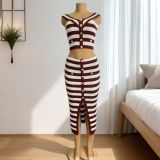 Women summer knitting sleeveless Strap Dress