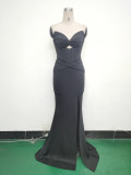 Women herringbone Strapless sweetheart neck hollow Lace-Up Formal Party evening dress