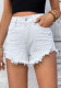 High-Waist Slim Fit Raw-Hem Denim Shorts
