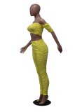Women Sexy Backless Strapless Solid Top and Pants Two Piece Set
