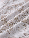 Lace Halter Neck Long-Sleeve Bodycon Mini Dress