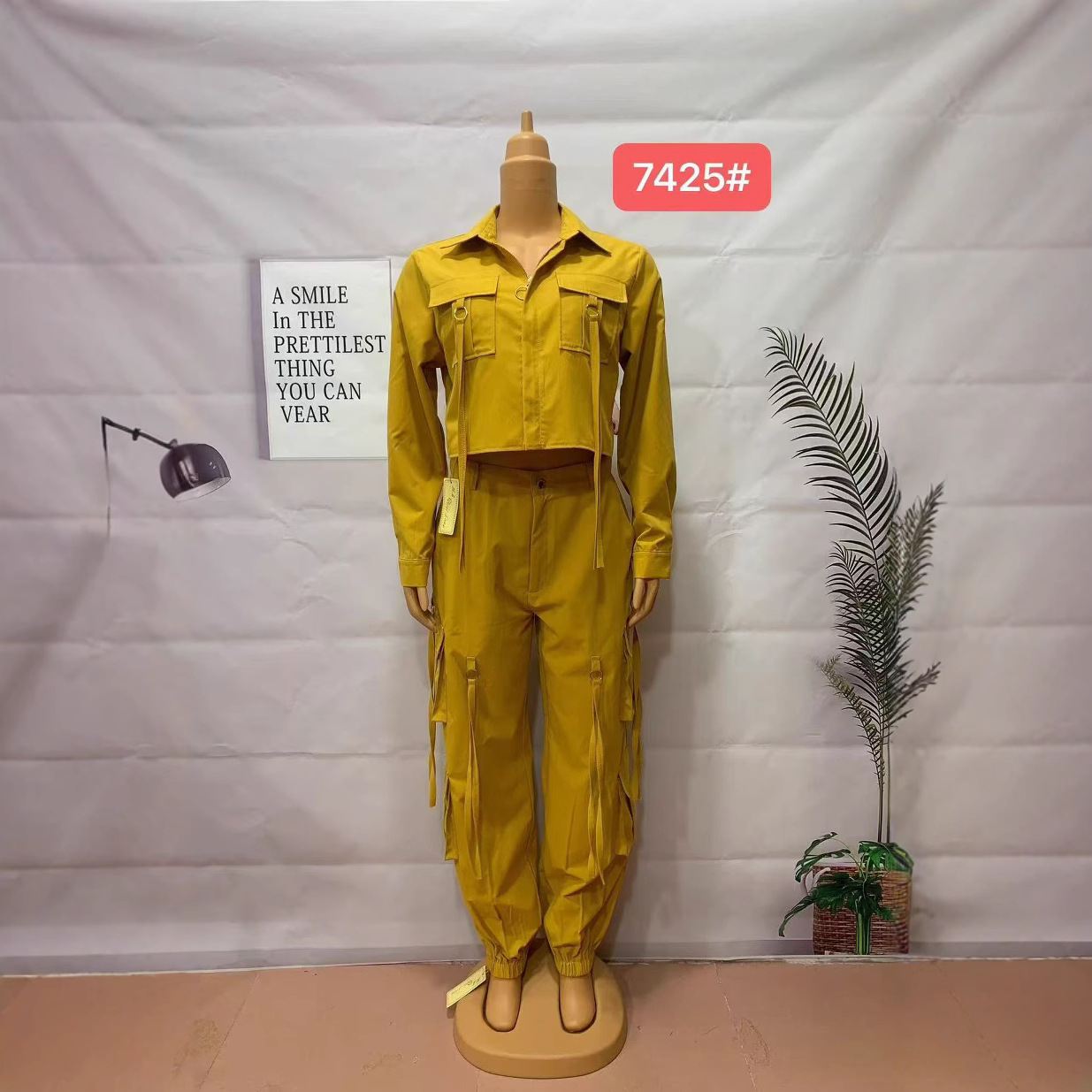 Plus Size Multi-Pocket Casual Cargo Pants Set