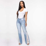Plus Size Women Ripped Casual Denim trousers
