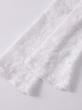 Lace Halter Neck Long-Sleeve Bodycon Mini Dress
