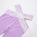 Women sexy lace Strapless Top cross hollow trousers two-piece suit