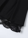 Lace Patchwork Halter Lace-Up A-Line Dress