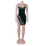 Sexy Sling Slim Slit Beaded Fringe Dress