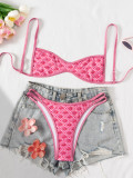 Women's Floral Print Tie Low-Rise Sexy Two-Piece Quick-Dry Swimsuit