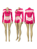 Women's Sexy Color Block 3-Piece Shorts Set