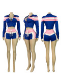 Women's Sexy Color Block 3-Piece Shorts Set