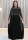 Fashion Women's Chic Elegant Beaded See-Through Dress