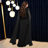 Fashion Women's Chic V-Neck Beaded Long-Sleeve Dress