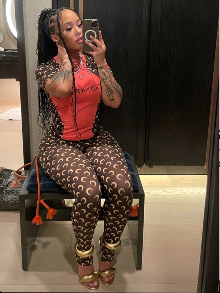 Trendy Moon Print Stretchy Slim-Fit Basic Top & Pants Set