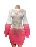 Women Autumn Hollow Knitting Style Beach Dress