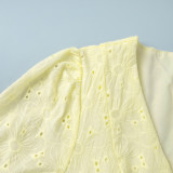 Women Summer Lace-Up Sexy Embroidered Dress