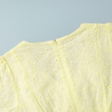 Women Summer Lace-Up Sexy Embroidered Dress