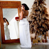 Women summer sexy backless feather lace dress