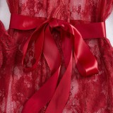 Women Outer Robe Suspender Dress Lace Sexy Lingerie