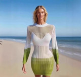 Women Autumn Hollow Knitting Style Beach Dress