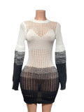Women Autumn Hollow Knitting Style Beach Dress