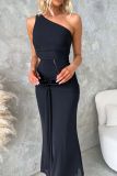 Elegant Chic One-Shoulder Sexy Mesh Tie-Front Long Dress