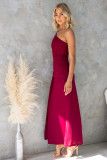 Elegant Chic One-Shoulder Sexy Mesh Tie-Front Long Dress