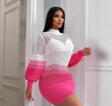 Women Autumn Hollow Knitting Style Beach Dress
