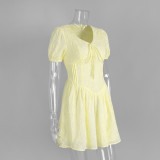 Women Summer Lace-Up Sexy Embroidered Dress