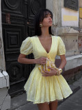 Women Summer Lace-Up Sexy Embroidered Dress