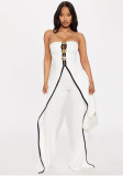 Women Strapless fake two-piece elegant party Jumpsuit