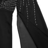 Fashion Women's Chic Elegant Beaded See-Through Dress