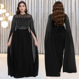 Fashion Women's Chic Elegant Beaded See-Through Dress