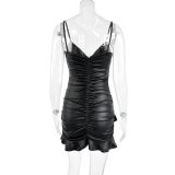 Women suspender v-neck sleeveless short sexy dress
