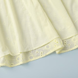 Women Summer Lace-Up Sexy Embroidered Dress