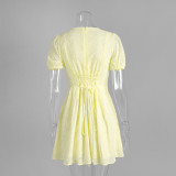 Women Summer Lace-Up Sexy Embroidered Dress