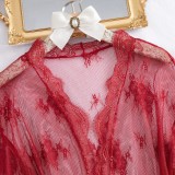 Women Outer Robe Suspender Dress Lace Sexy Lingerie