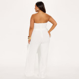 Women Strapless fake two-piece elegant party Jumpsuit