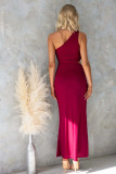 Elegant Chic One-Shoulder Sexy Mesh Tie-Front Long Dress