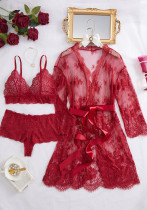 Women Outer Robe Suspender Dress Lace Sexy Lingerie