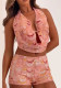 Women sequined backless Halter Neck sexy suspender top and shorts two-piece set