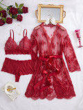 Women Outer Robe Suspender Dress Lace Sexy Lingerie