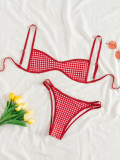 Women's Floral Print Tie Low-Rise Sexy Two-Piece Quick-Dry Swimsuit