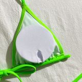 Women mesh hollow drawstring Lace-Up Swimwear Three-Piece