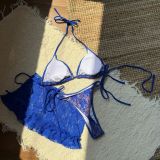 Beach Sexy Lace Hollow Three-Piece Bikini Swimsuit