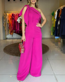 Bow One-Shoulder Jumpsuit