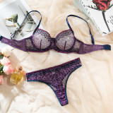 Sexy Lingerie Contrast See-Through Bra & Panty Set