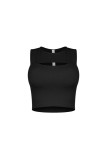 Women’s Sexy Ribbed Cutout Fitted Casual Sleeveless Top
