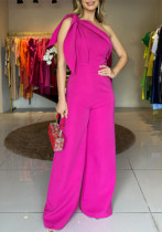 Bow One-Shoulder Jumpsuit