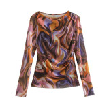 Spring Women’s Long Sleeve Print Blouse