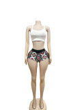 Women Sexy Tank Top and Tassel Shorts Two-piece Set